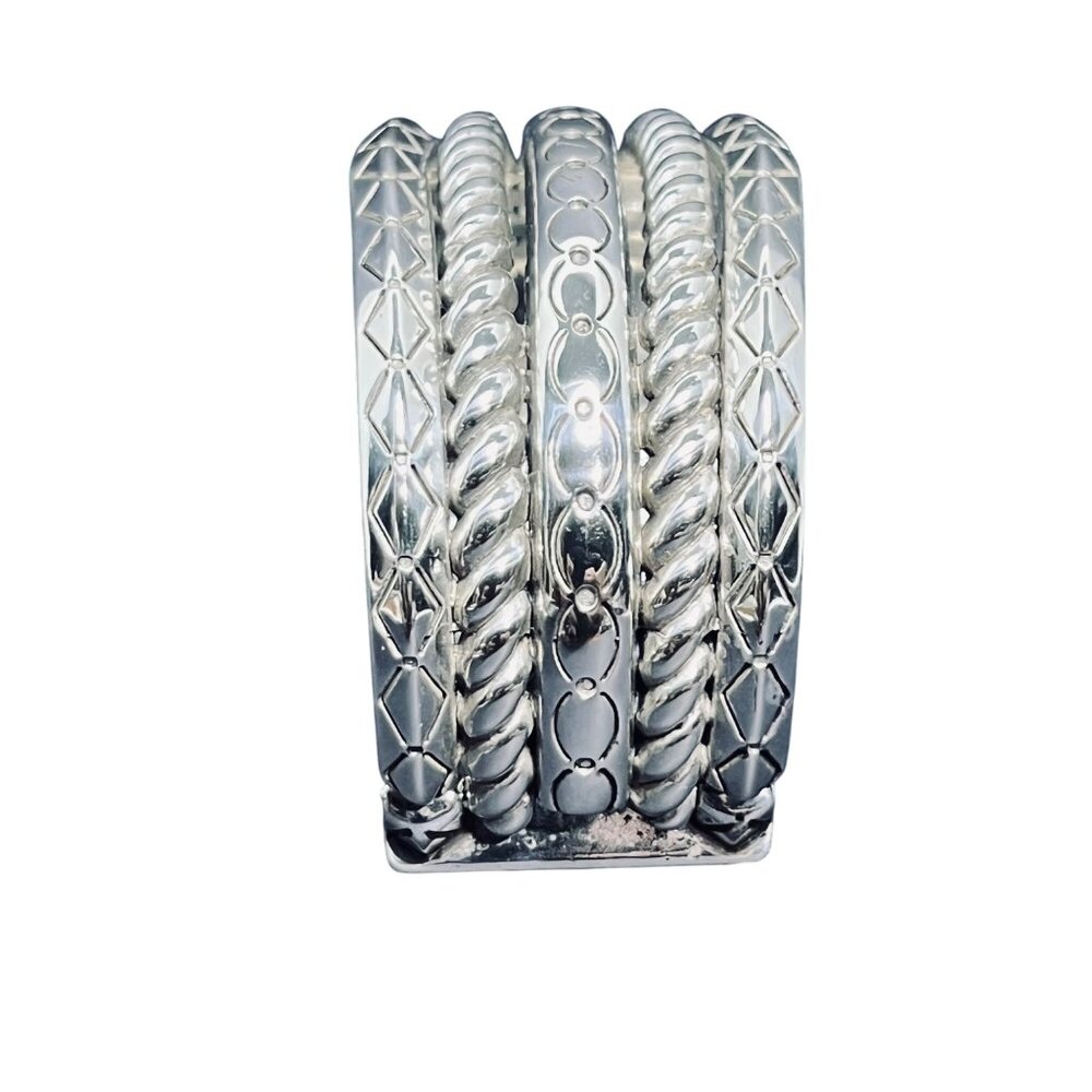 Brighton Tropic Heart Silver Tone Hinged Cuff Bracelet (5931) - Picture 7 of 7